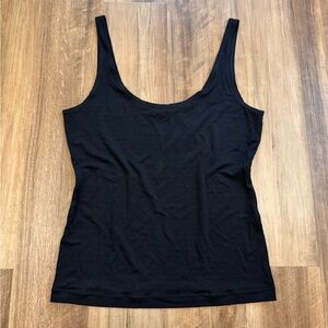 Donna Karan Minimalist Black Mid Weight Tank Top, Medium